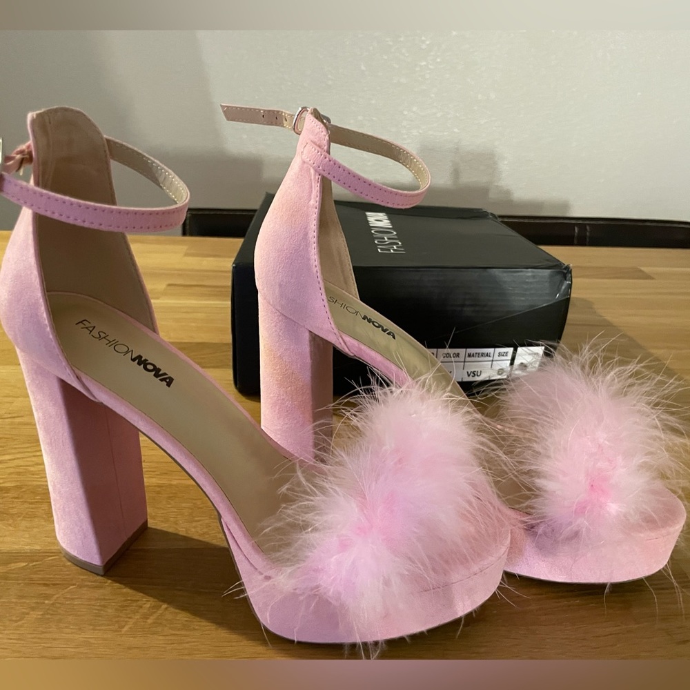 Barbie Pink Fuzzy Heels-NEVER WORN- New in box